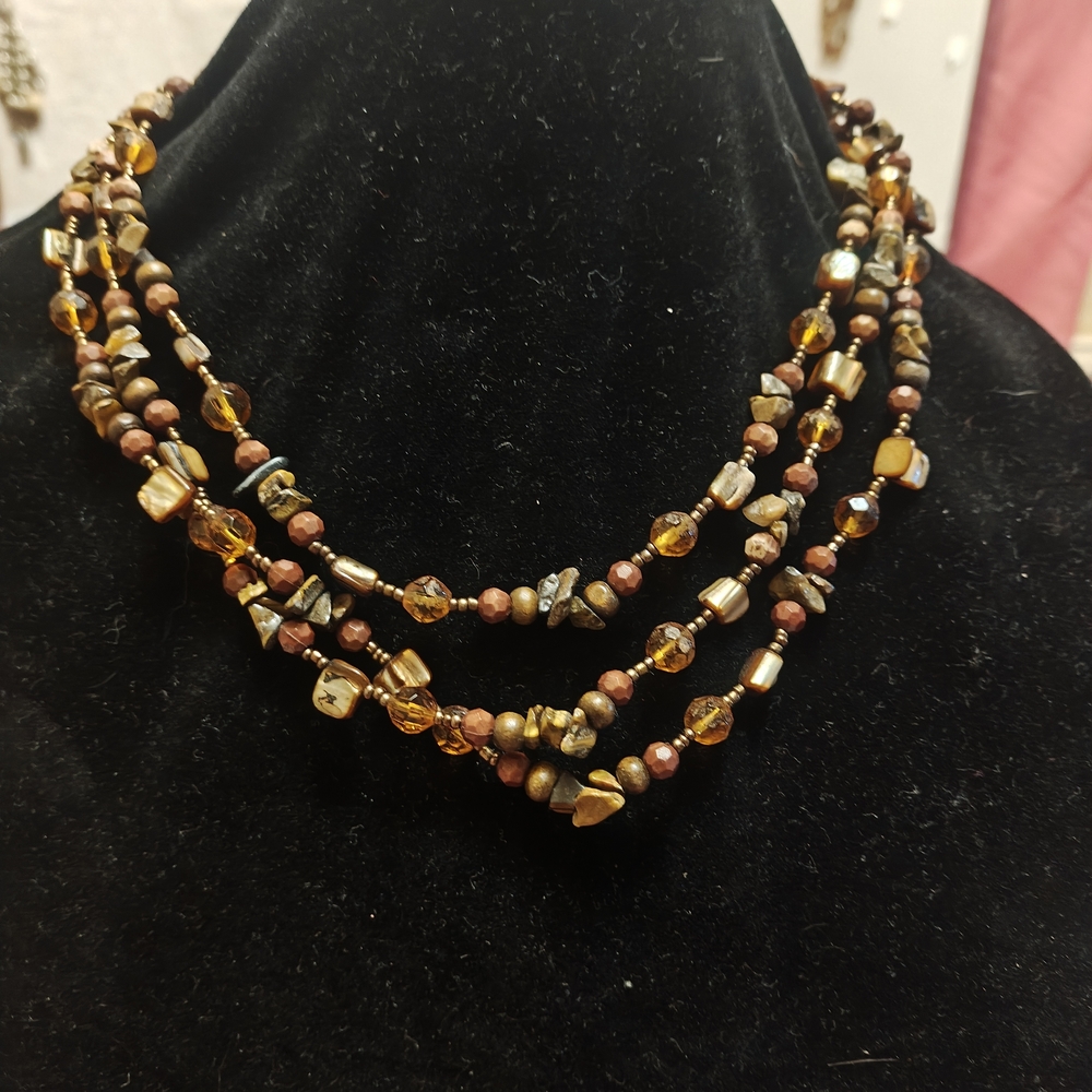 Elegant Multi-Strand Beaded Necklace